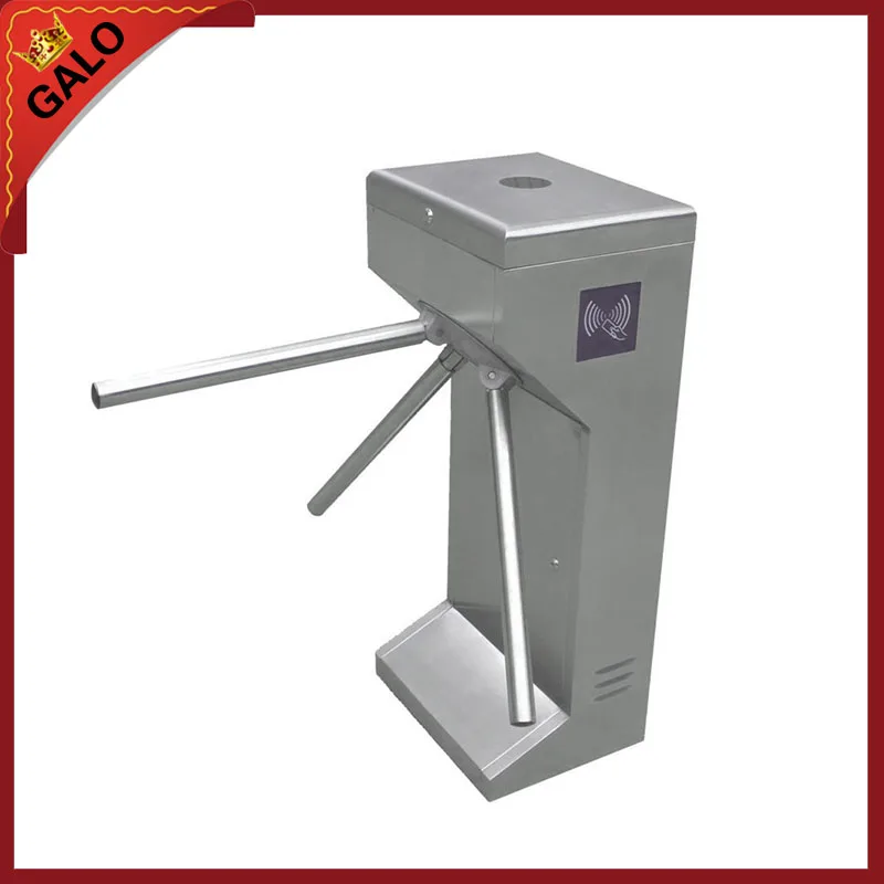 

stainless steel solenoid driven tripod turnstile gate barrier for access control system