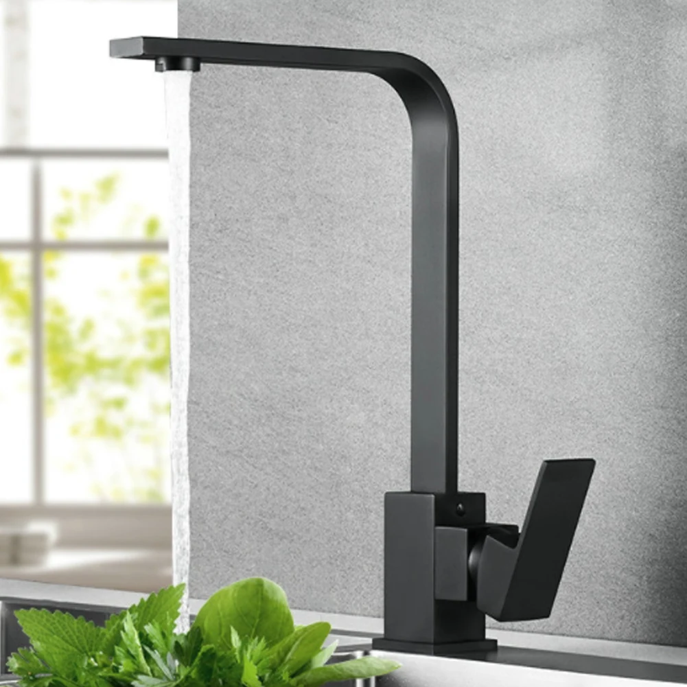 kitchen sink water faucet copper square rotatable faucet g12 single handle swivel spout with aerator deck mounted with hose free global shipping