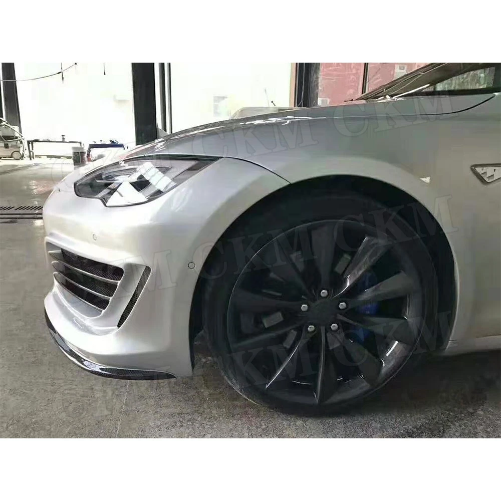 Комплекты кузова переднего бампера для Tesla Model S Sedan 2017 2018 2019 FRP неокрашенный бампер