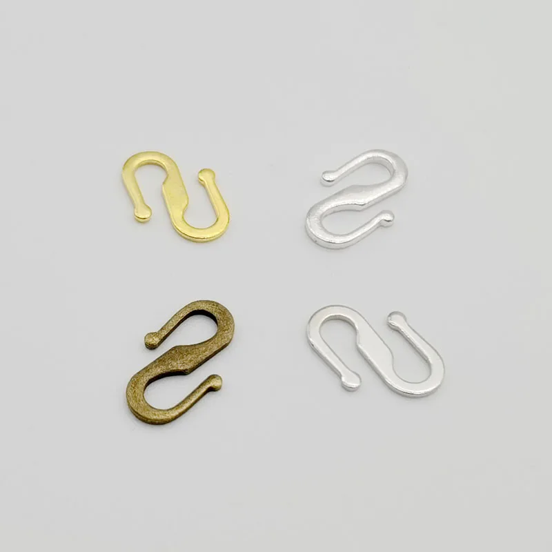 Factory Price Wholesale!!! 11.5x7mm &quotS&quot Shape Toggle Hook Clasps Gold / Silver Bronze Plated Jew Popular Craftselry Findings |