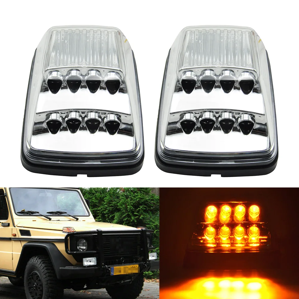 

2pcs For Mercedes Benz W463 G-Class G500 G550 G55 AMG 1990 1991 1992- LED Corner Lamp Dynamic Turn Signal Light Position Lamp