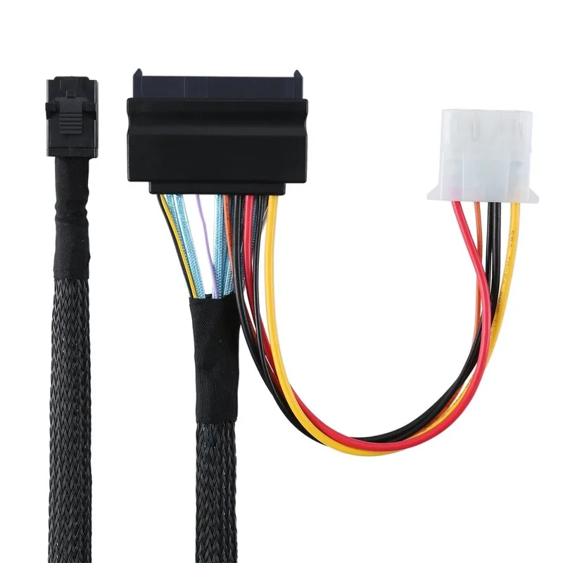 Mini SAS HD кабель внутренний SFF 8643 к U.2 8639 с 4-контактным разъемом питания SATA для