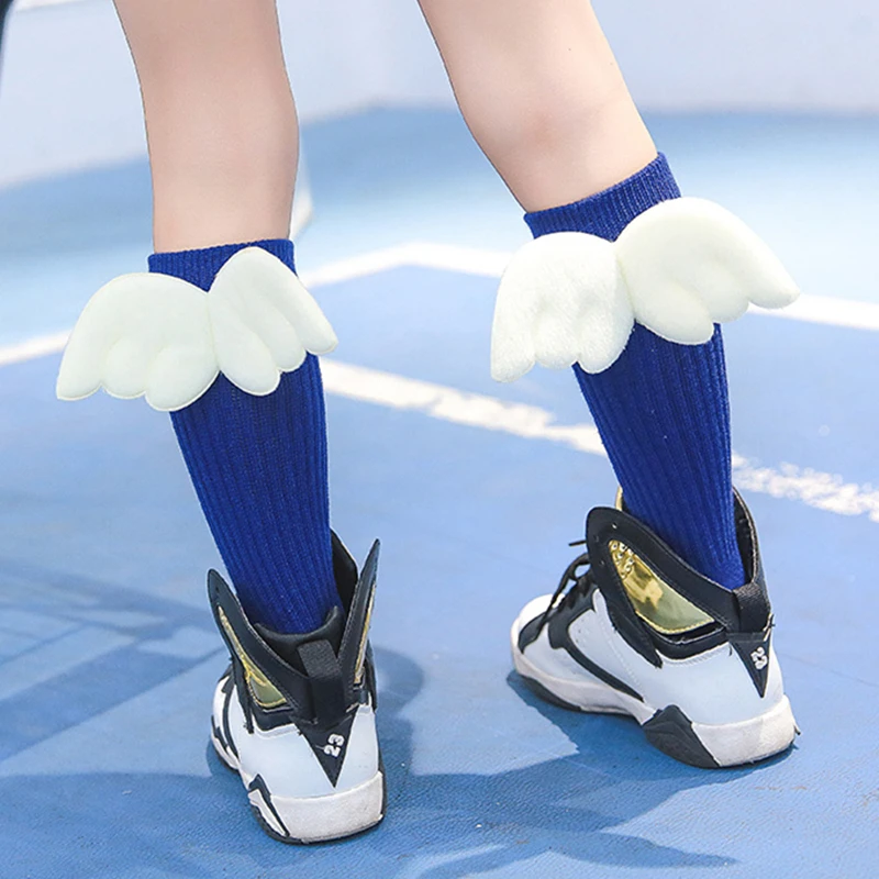 От 1 до 10 лет детские носки креативные высокие с крыльями ручной работы для