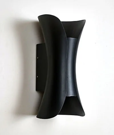 Black Ip65 COB наружный настенный светодиодный светильник для сада, крыльца, балкона, светильник ing, черный, золотой, белый - Испускаемый цвет: Black