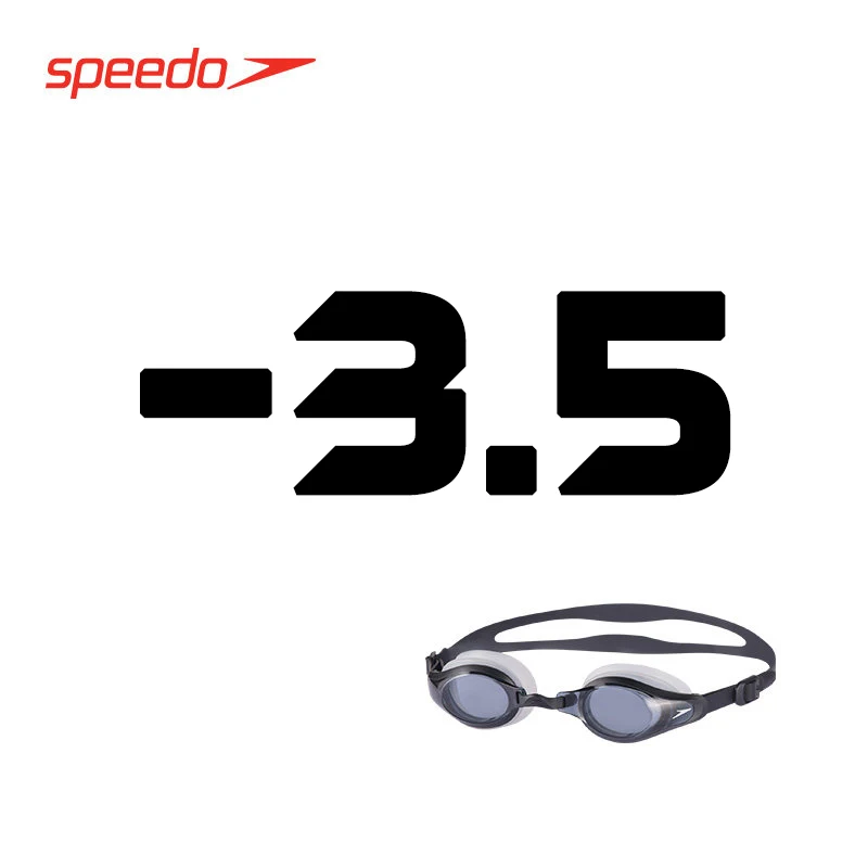 Очки для плавания Speedo, близорукость, очки для плавания, оптические очки, пульс, водонепроницаемые очки для плавания для мужчин и женщин, 150~ 800 градусов - Цвет: Black -3.5 Degree