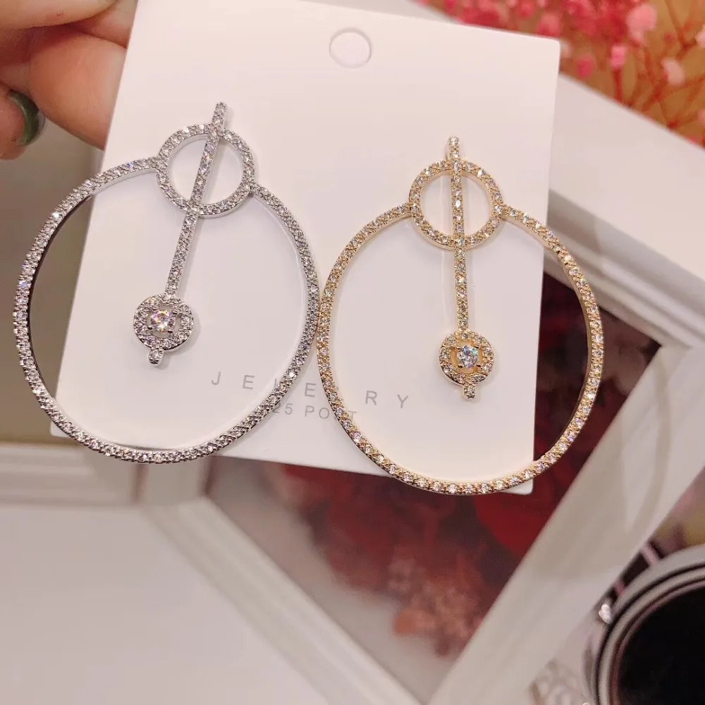 RAKOL белого круглые кубические циркониевые серьги-гвоздики в виде колец для