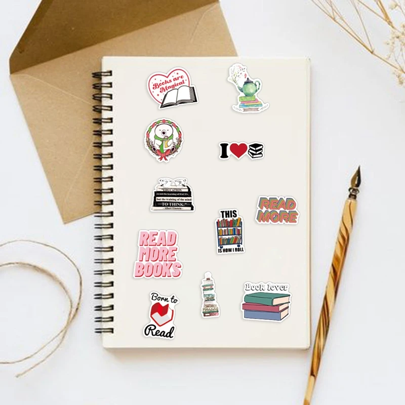 

100PCS/Set I love reading Vinyl Decal Stickers Premium Waterproof Die Cut Matte Sticker Best Friend Gifts
