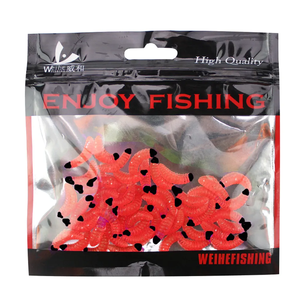 50 шт./лот воблеры рыболовная приманка Мягкая червь 2 4 см 0 3 г maggot Grub запах червей