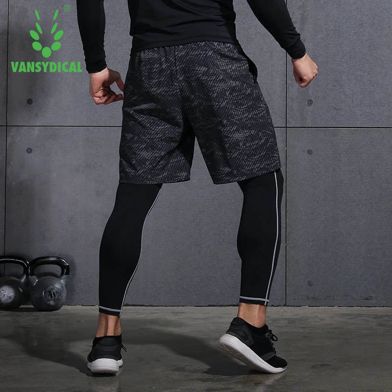 Мужские спортивные шорты VANSYDICAL быстросохнущие из полиэстера для фитнеса