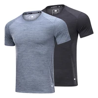 mens quick dry running shirt round neck fitness sport t shirt bodybuilding gym clothes training short sleeve t shirt for men