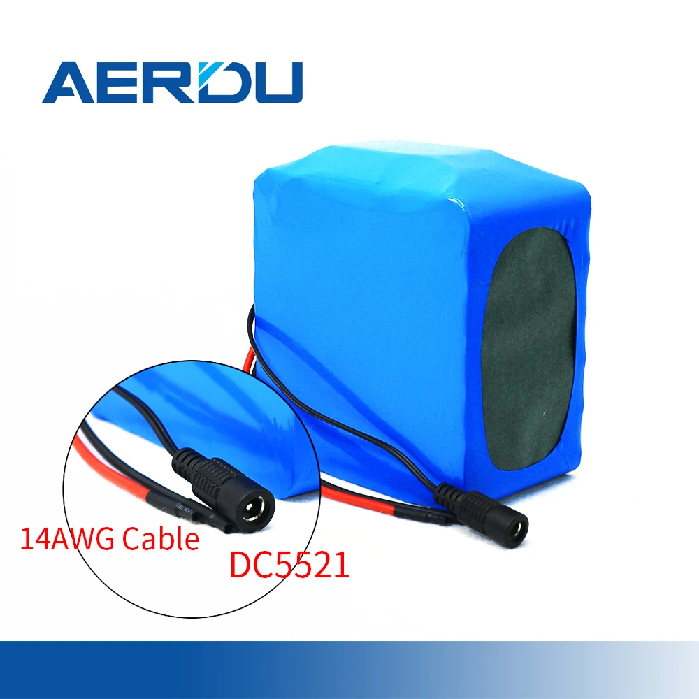 

AERDU 6S6P 24V 21Ah 420W 3500mAh 18650Lithium Battery Built-in BMS for electric bike unicycle scooter wheelchair 14AWG DC5521