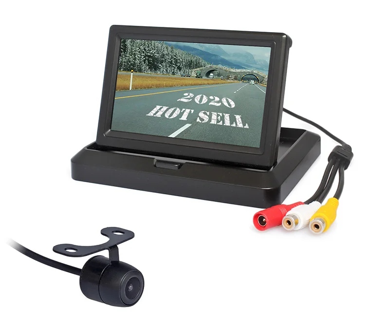 DIYKIT 5 дюймов складной монитор для автомобиля заднего вида водонепроницаемый автомобильный парковочная камера комплект