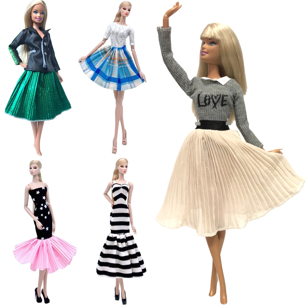 NK один комплект куклы платье Топ Мода костюмы юбки ручной работы Одежда для Барби
