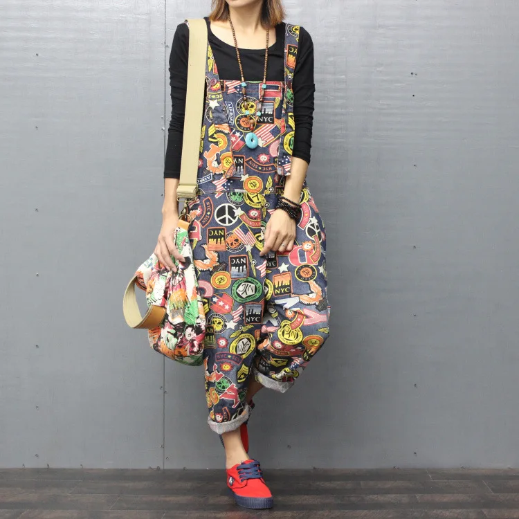 Комбинезоны и комбинезоны размера плюс для женщин с принтом 2020 весенние