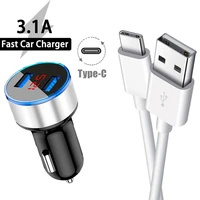 usb type c charging cable 3 1a car charger phone adapter led display for oppo a73 a53 a32 a52 a72 reno 2 2z realme x2 x50 5 6 7