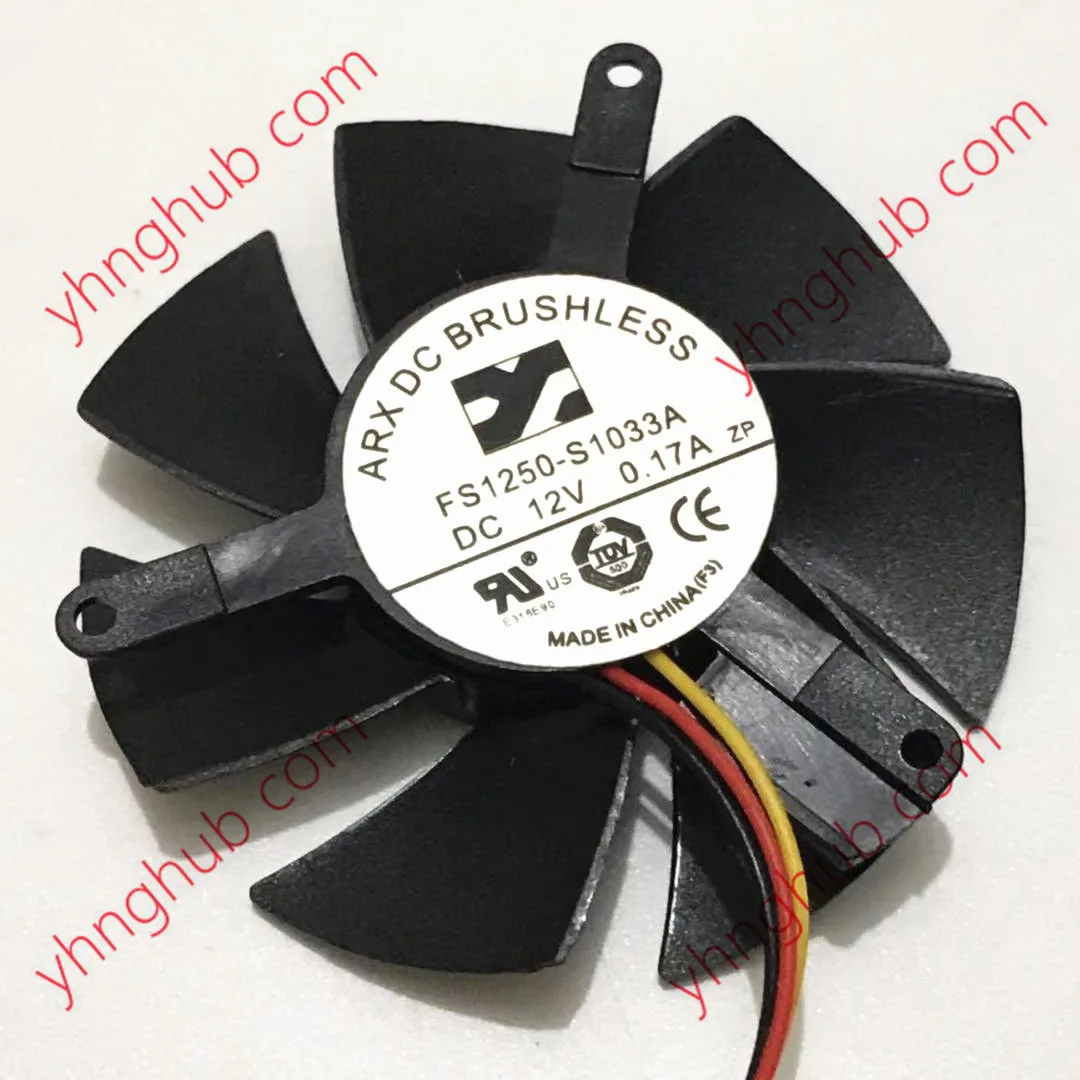ARX FS1250-S1033A DC 12V 0.17A 50X50x10mm 3-Wire Server Cooling Fan