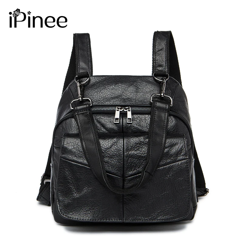 IPinee Новое поступление женский рюкзак для ноутбука из натуральной кожи школьная