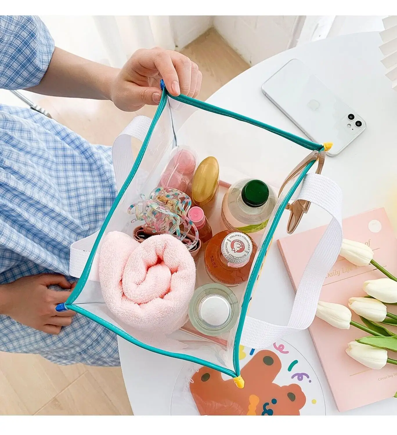 Корейская модная большая сумка в виде медведя летняя дорожная пляжная для