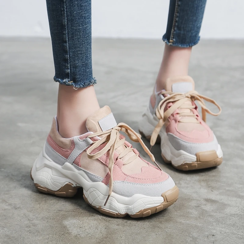 Women's Platform Sneakers Comfortable New Spring Women Chunky Casual Vulcanized Shoes Trainers Female | Обувь
