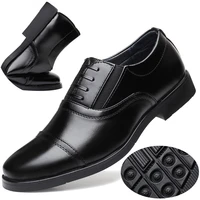 holfredterse luxury black formal leather men flat oxfords business slip on pointed toe fashion groom wedding boutique shoes 3515