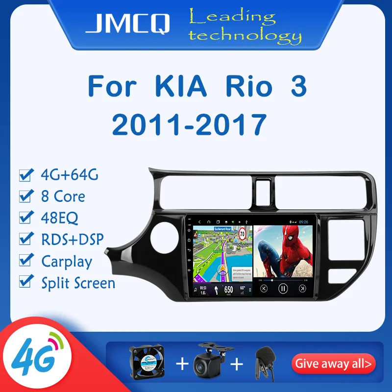 JMCQ T9 4G + 64G 8 ядра Android автомобильный Радио для KIA K3 РИО 2011 2017 мультимедийный