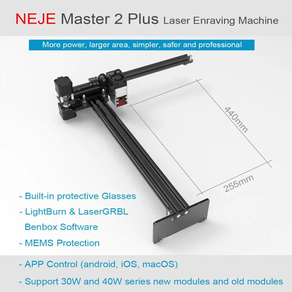 Новый NEJE Master2S Plus 30 профессиональный станок для лазерной резки большой площади