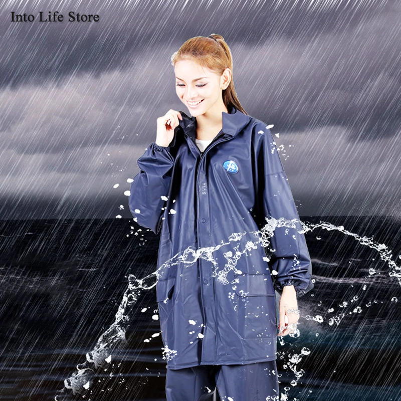

Thickened Raincoat Women Waterproof Rain Pants Blue Adult Motorcycle Rain Coat Poncho Jacket Electric Car Camping Gift Ideas