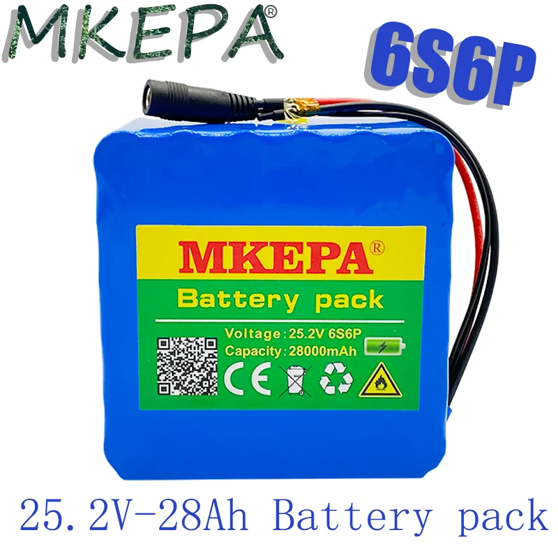 

Литиевая батарея 24 В, 28 Ач, 6S6P, 25,2 в, 28000 мА/ч, литий-ионная батарея для велосипеда, аккумуляторная батарея 350 Вт, электродвигатель 250 Вт
