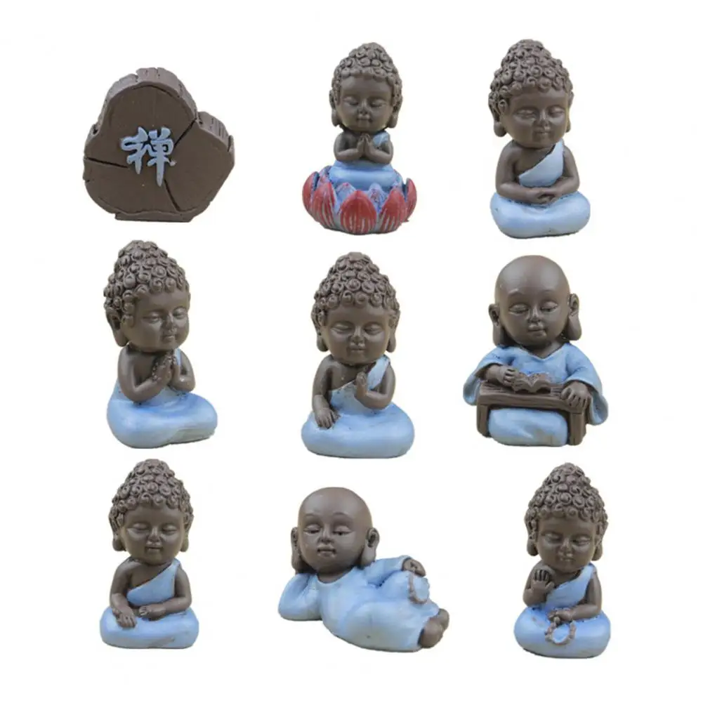 9 шт./компл. модель монаха искусственная высота Милая ручная роспись Будды