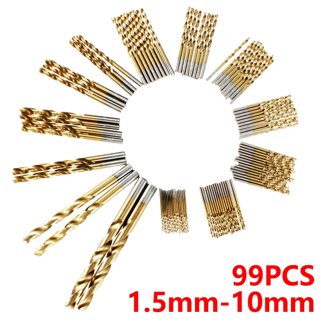 

Titanium HSS Drill Bits Coated 1.5mm - 10mm Stainless Steel HSS High Speed Drill Bit Set For Electrical Drill Tools