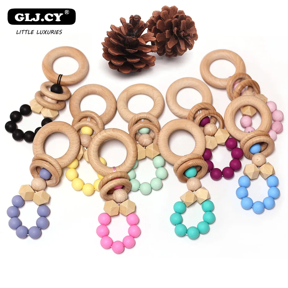 Новинка детский подарок погремушка из натурального бука деревянная игрушка
