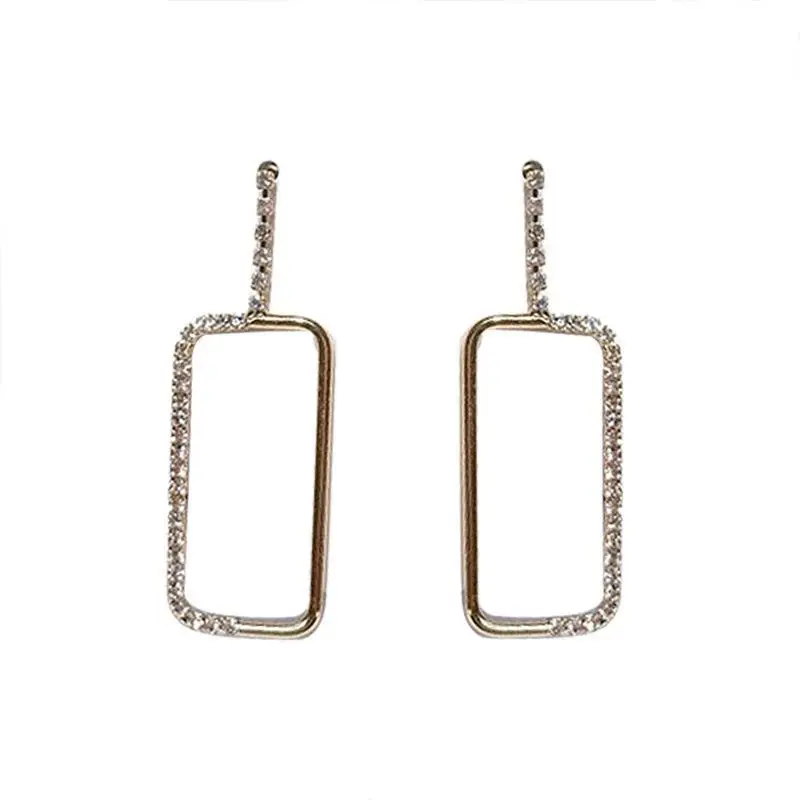 

Fashionable new fund design feels geometrical earring female temperament is contracted joker needle eardrop