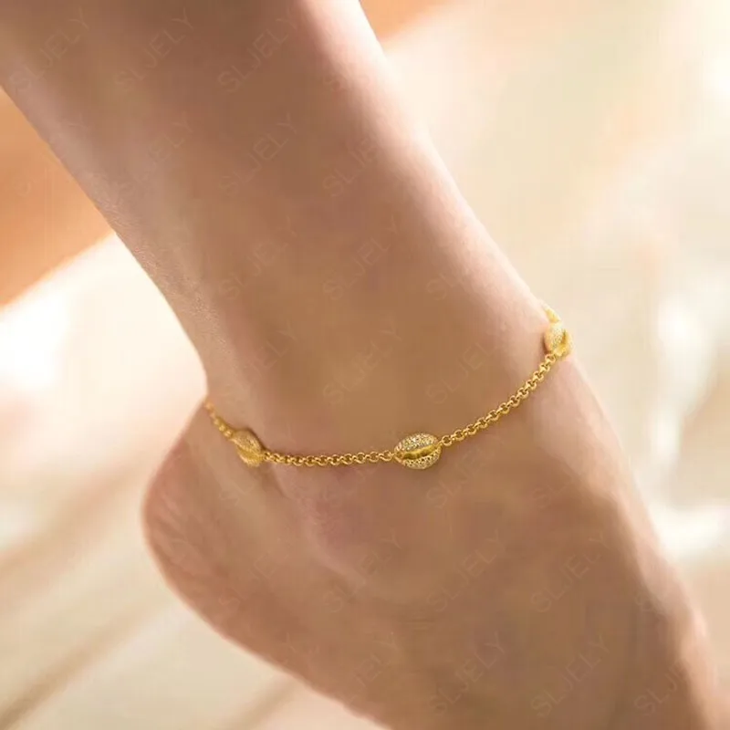 Женский браслет на ногу из серебра 925 пробы с фианитом | Украшения и аксессуары