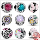 Горячая Распродажа 100% реальные 925 стерлингового серебра браслеты с подвесками ярких цветов с рисунком божьей коровки, подходят к оригиналу Pandora, браслет ювелирных изделий Модный чехол типа сделай сам, ювелирное изделие для женщин