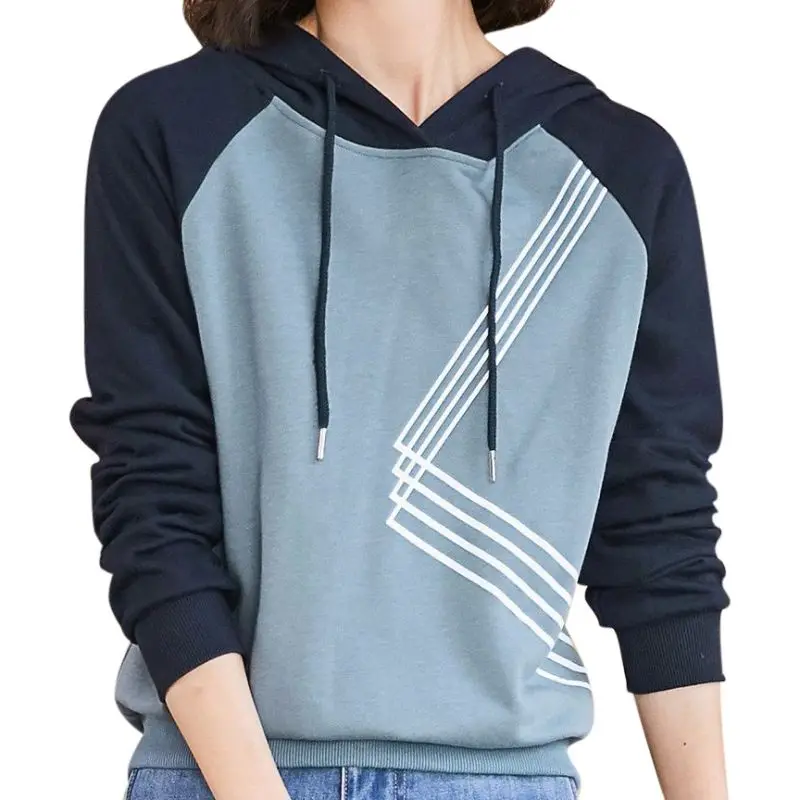 Модный женский свитер с капюшоном в консервативном стиле Свободный пуловер