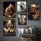 Натуральный лес, животное, холст, настенная печать, скандинавский стиль, домашний декор, плакат декоративной живописи