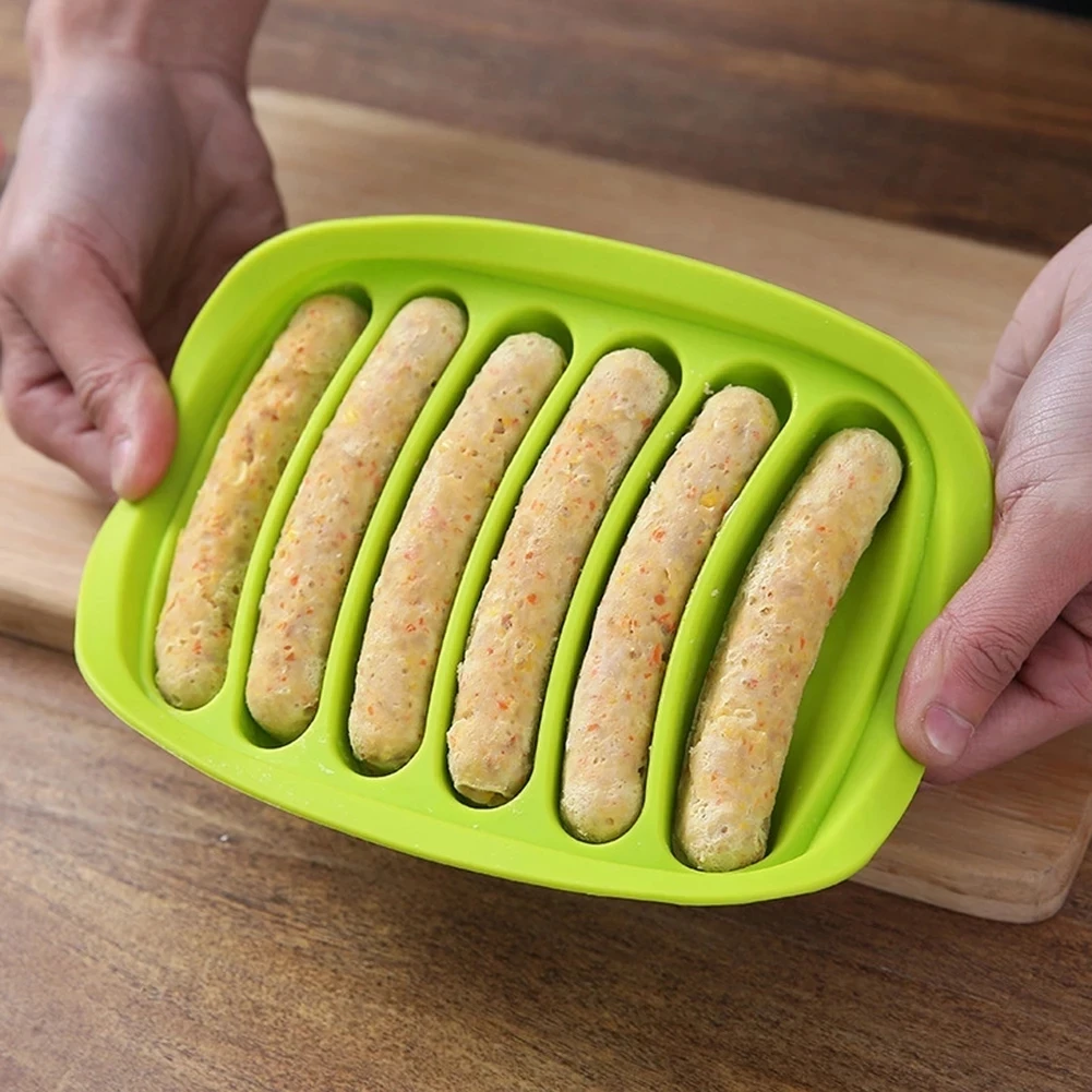 Hamburger Mold Baking Kitchen Gadget Homemade DIY Six-Piece Lid Silicone Sausage Hot Dog Rapid Prototyping | Дом и сад