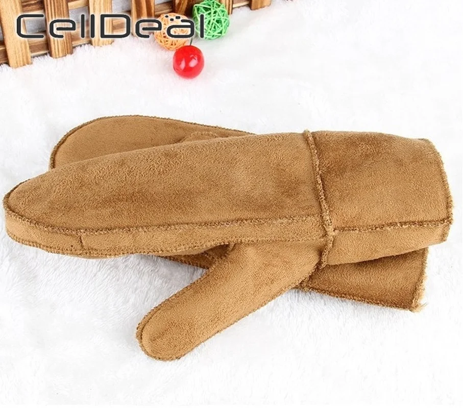 1 пара теплых митенки перчатки зимние уплотненные для пары женские из имитации