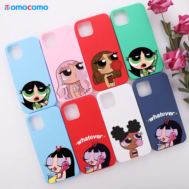 

Candy Cute Cartoon Bubblegum Girl Colorful Protection Phone Case For iPhone 11 12 13Pro Max XR XS 8 7 Plus Soft TPU Phone Coque