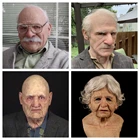 Страшная маска для стариков, страшная латексная маска на всю голову для вечерние ринки, Хэллоуина, забавная маска для косплея, маска на голову для стариков, настоящие маски