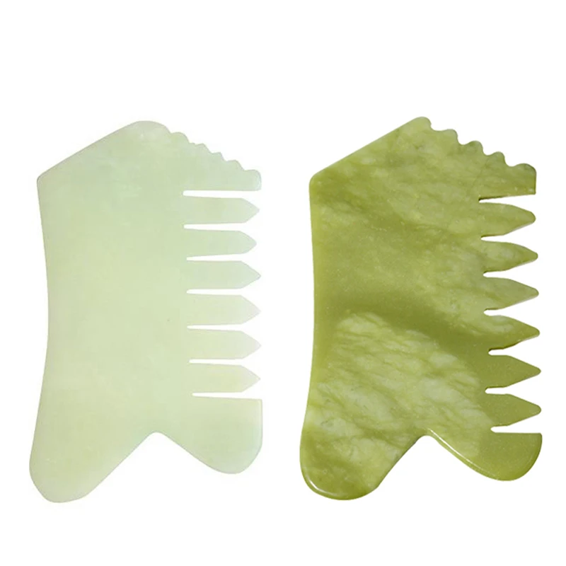 

1PC Natural Combs Jade Guasha Facial Massage Roller Body Massager Beauty Tool