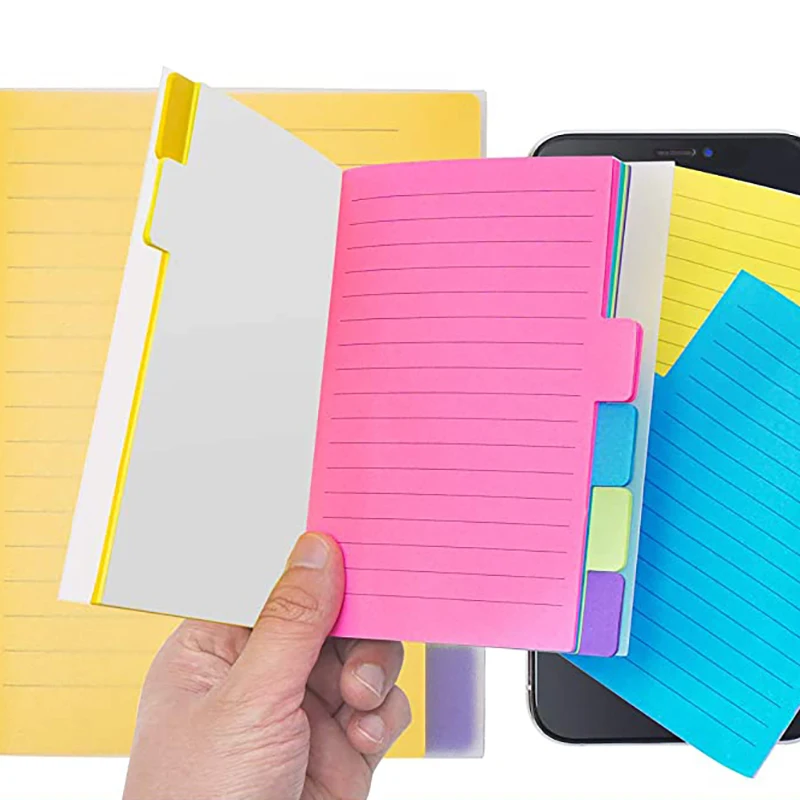 

60 Sheets/Pack 6 Color Sticky Notes Index Memo Pad Bookmarks Cute Scheduler Paper Stickers Kids Stationery