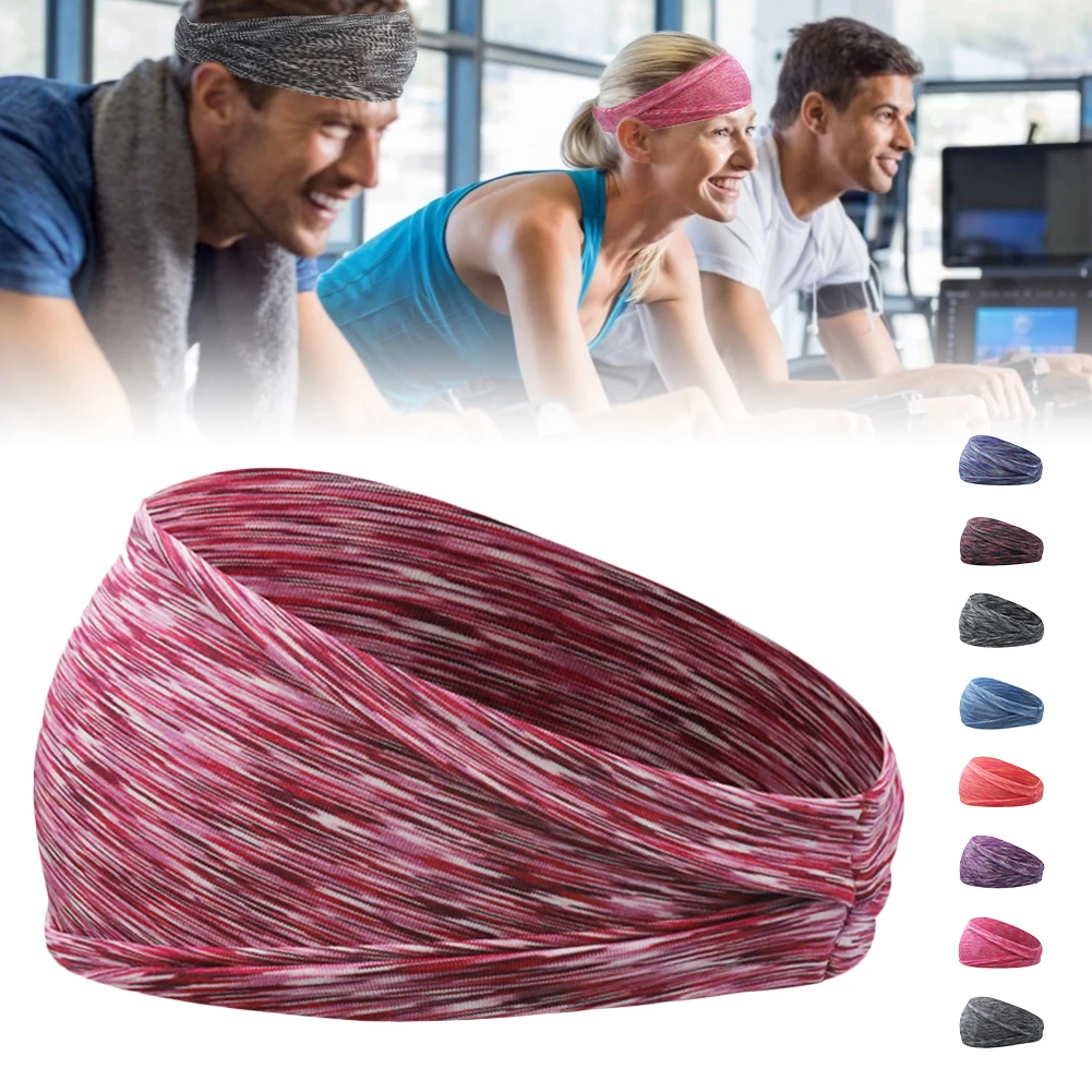 

10 Colors Sweat Headbands Men Women Elastic Sweatband Moisture Wicking Yoga Running Scarf Headwrap Non Slip Hair Bands