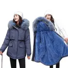 Зимняя куртка с мехом и капюшоном, пальто, корейские толстые теплые парки с хлопковой подкладкой, пальто, длинное женское бархатное пальто, верхняя одежда, Женское зимнее пальто