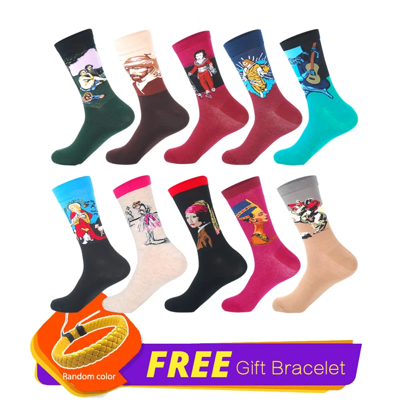 LIONZONE 10 пар/лот классического искусства носки известная картина маслом Ван Гог