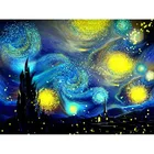 Diy 5d полная Алмазная вышивка пейзаж, картина, выложенная алмазами флуоресцентный звездное небо ручной работы декоративная мозаичная картина мозаика хобби