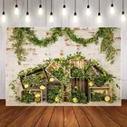 Фон для фотосъемки Mehofond зеленые растения Весна белая кирпичная стена цветы детский душ день рождения фон реквизит для фотостудии