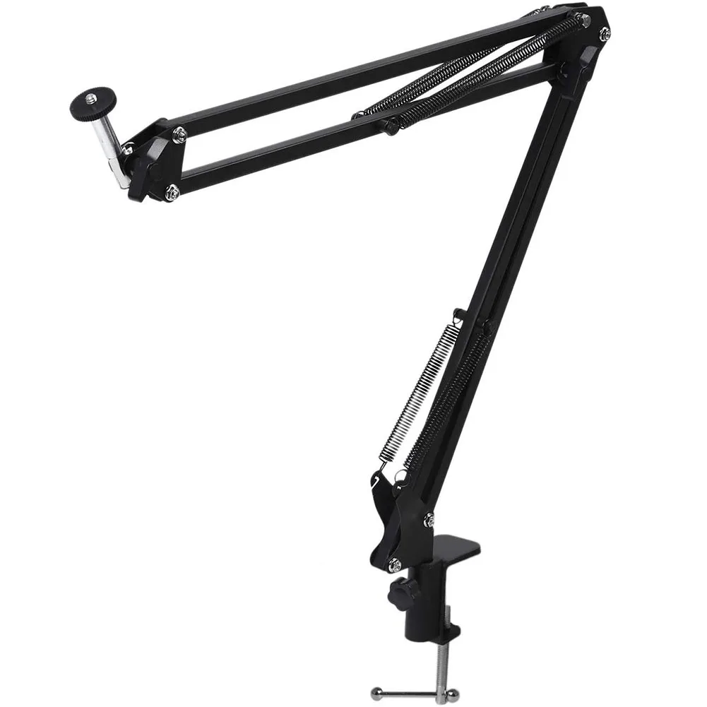 

Webcam Arm Stand Desk Suspension Boom Scissor Camera Stand with Phone Holder and Table Mount for C922 C930E C930 C920 C615 Black