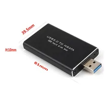 Mini USB3.0 to MSATA Enclosure SSD Hard Usb Disk Adapter Portable Box M2 Ssd External Hdd Mobile box work TRIM Female Connector