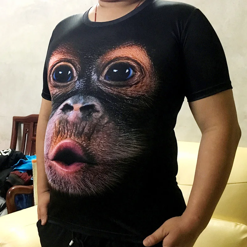 2020 Новое Лето Забавный 3d футболки Gorilla с животным принтом Футболка homme модные